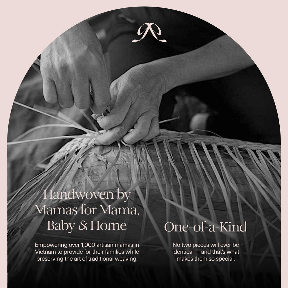 BEBE BASK artisan handcrafted by moms supports traditional craftsmanship.