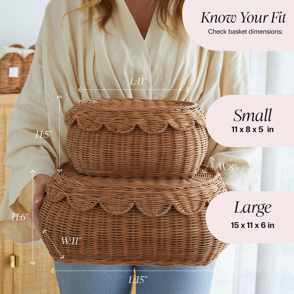 BEBE BASK Flora top view shows scalloped edge design enhancing lid elegance.