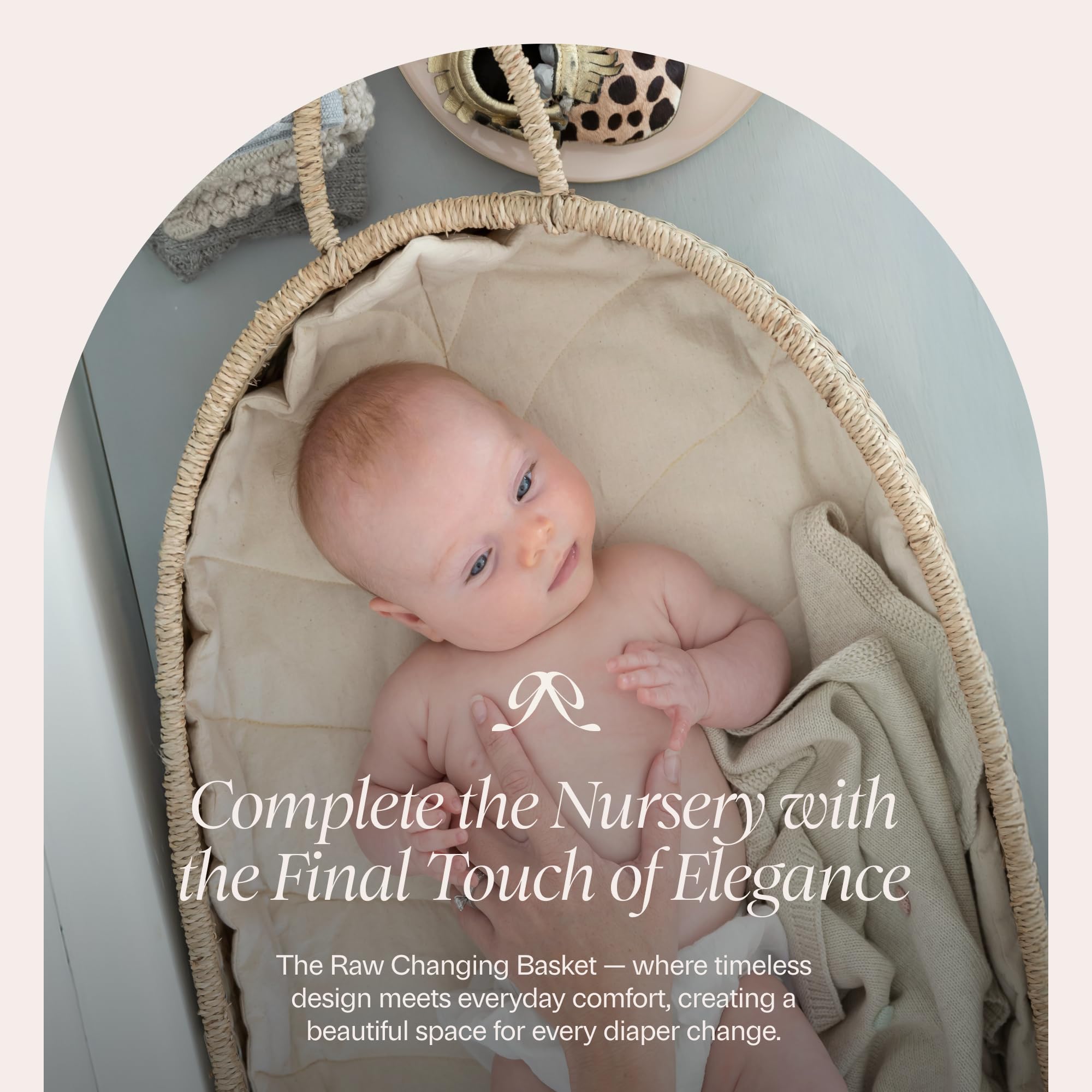 BEBE BASK luxe nursery accessory promotes organized, stylish baby care moments.