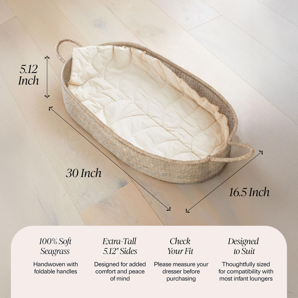 BEBE BASK one-inch memory foam pad cushions baby during diapering.