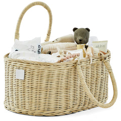 BEBE BASK Savannah diaper caddy top view for organized nursery essentials.