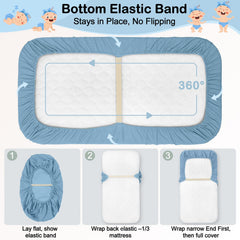 BeBeJoJo sheets include bottom straps to prevent shifting during sleep.