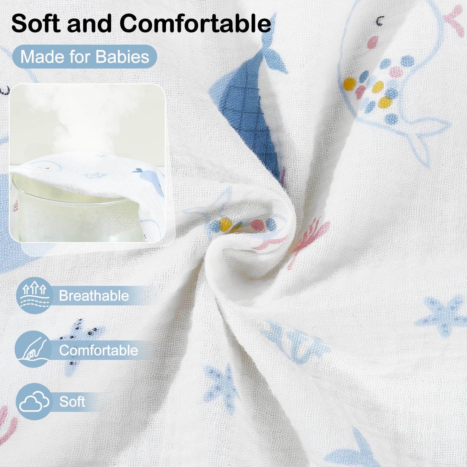 BeBeJoJo bassinet sheets with elastic edges for a secure fit.