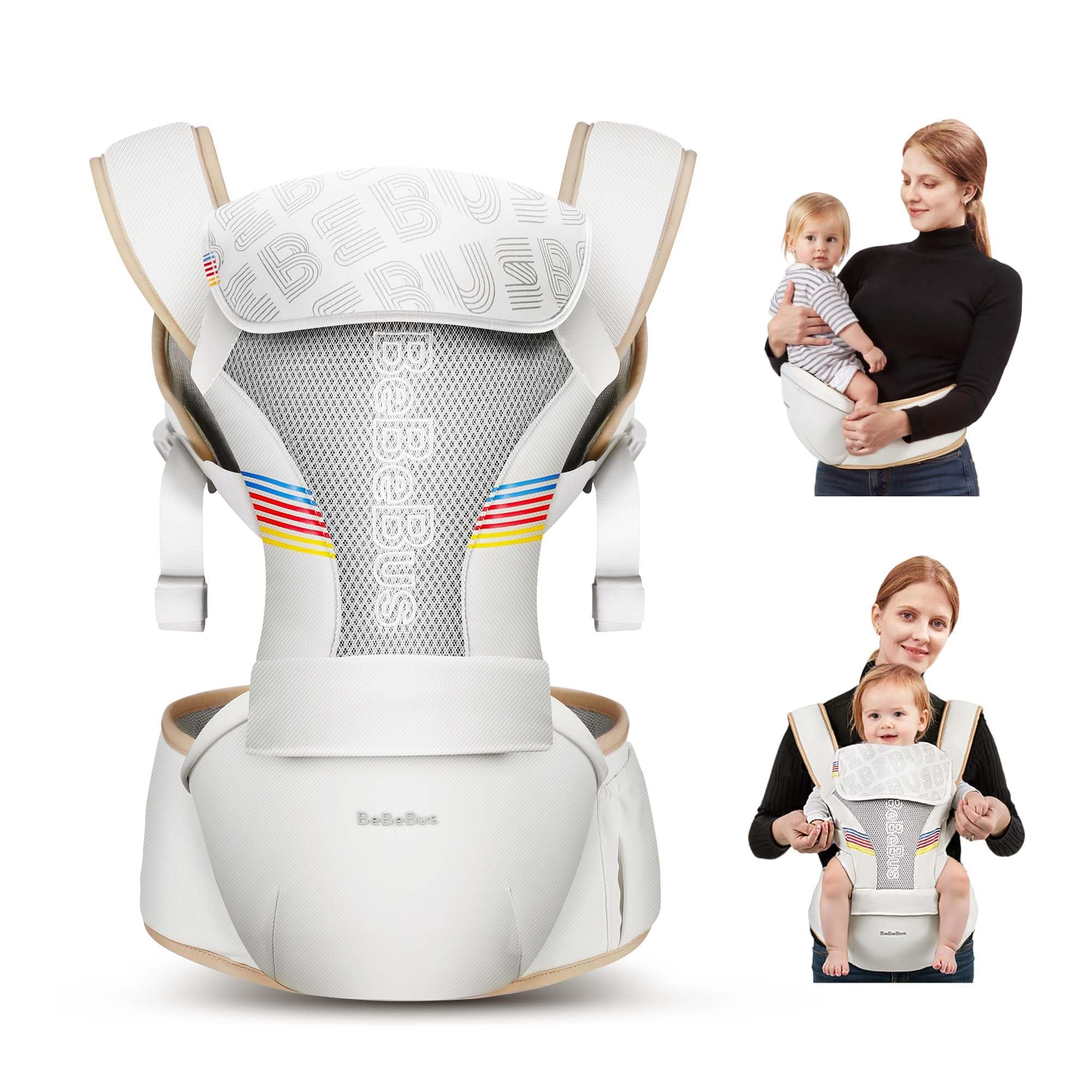 BeBeBus removable drool bib for easy cleaning.