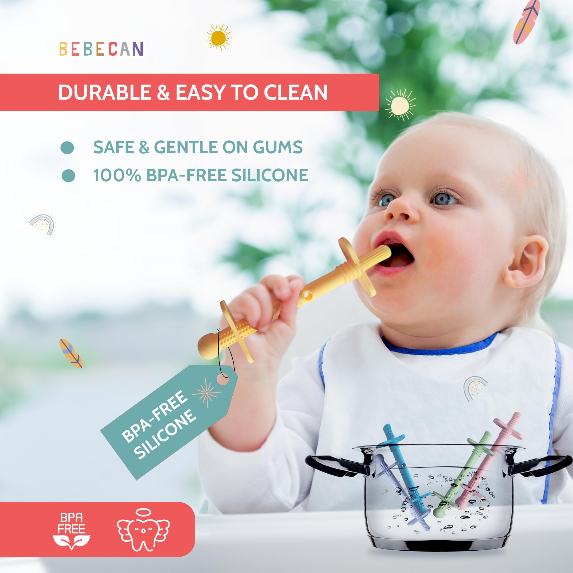 Bebecan set includes five tubes and a storage bag for organized relief