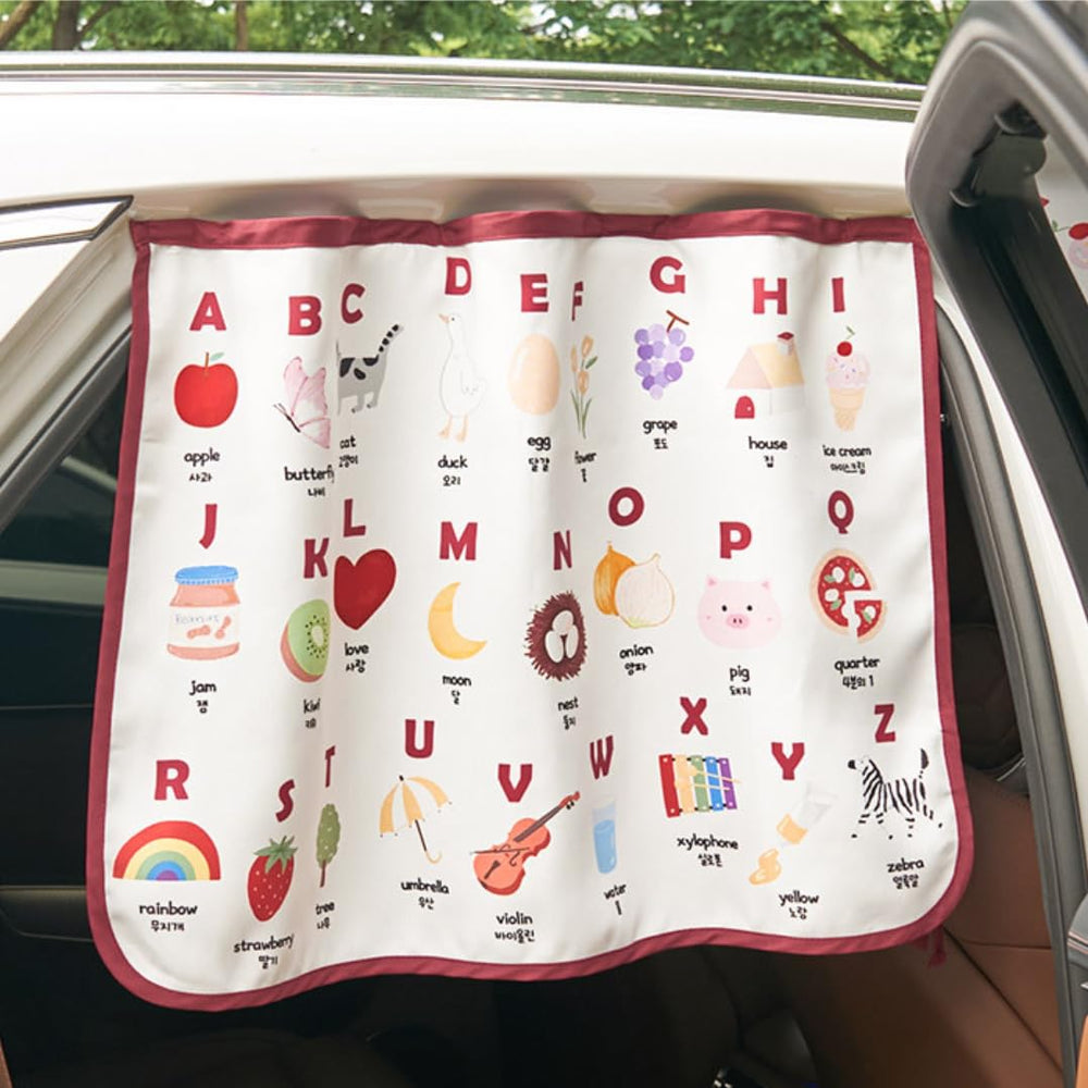bebedeco sun shade curtain folded neatly in a bag for travel