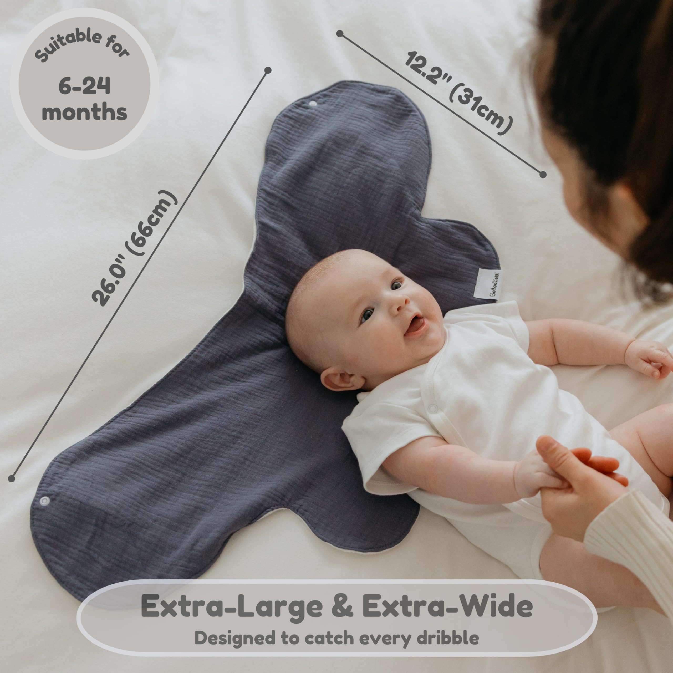 Bebeezoo three-layer cotton muslin with water resistant core for absorbent protection