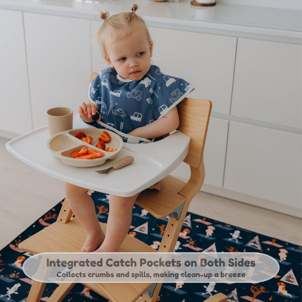 Bebeezoo 2-pack features grey dinosaur and blue car prints for growing toddlers.