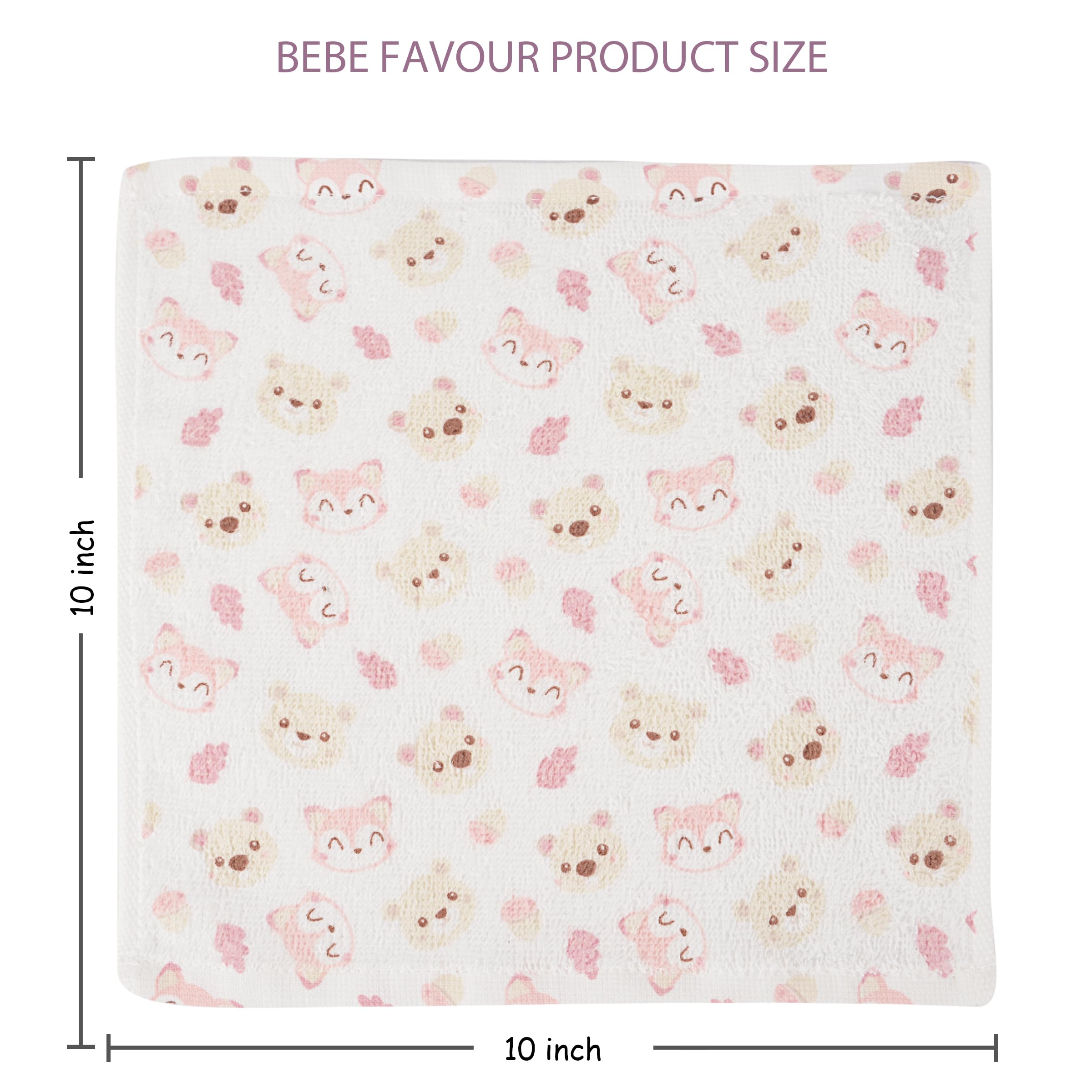 BEBE FAVOUR washcloths showing absorbent terry for quick bath cleanup