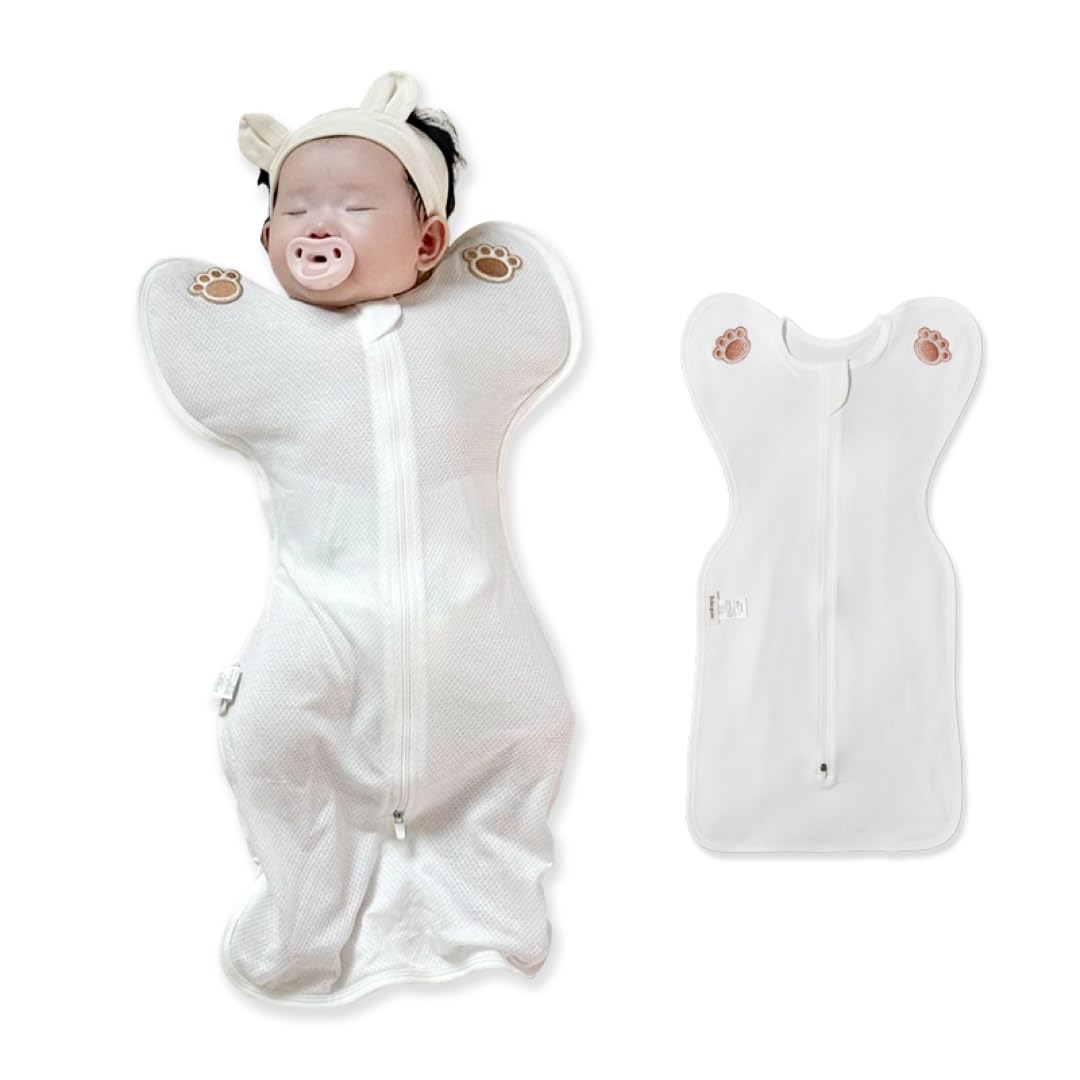 Bebegom white mesh swaddle for breathable comfort and gentle wraps.