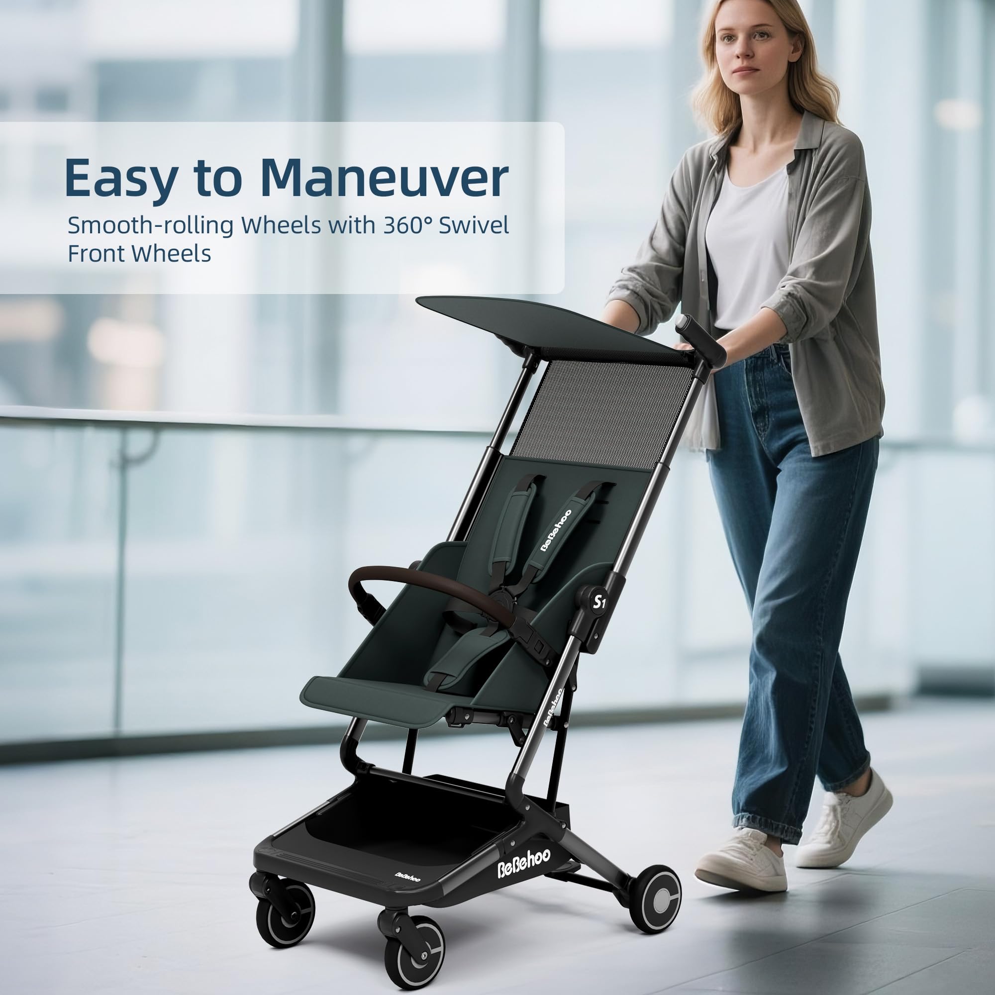 bebehoo durable aluminum frame stroller ready for daily use