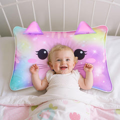 BeBeJoJo pillowcase rabbit pattern keeps toddler pillow clean during travel