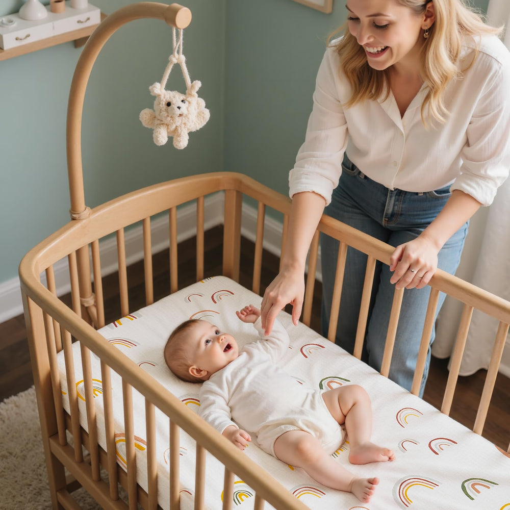 BeBeJoJo bassinet sheets with waterproof bottom layer for dry nights