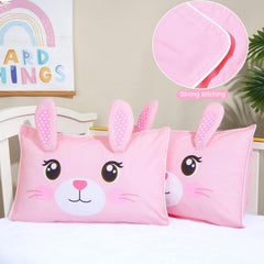 BeBeJoJo pillowcase with cat motif adds cheerful look for nap or crib time.