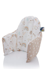 Bebek Ozel cover brown rainbow side view fits Antilop high chair for easy refresh