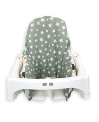 Bebek Ozel high chair cover reversible design shown for two looks