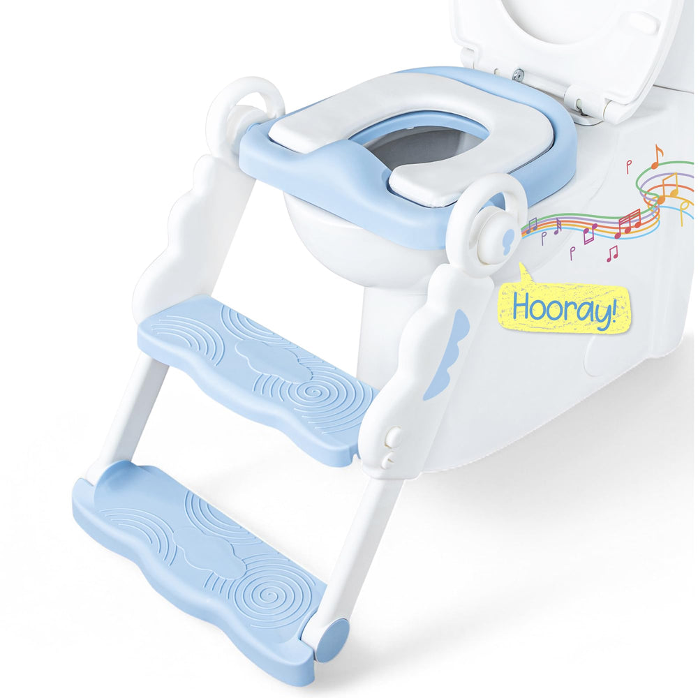 bebeleh collapsible adjustable toddler potty seat in blue for easy storage