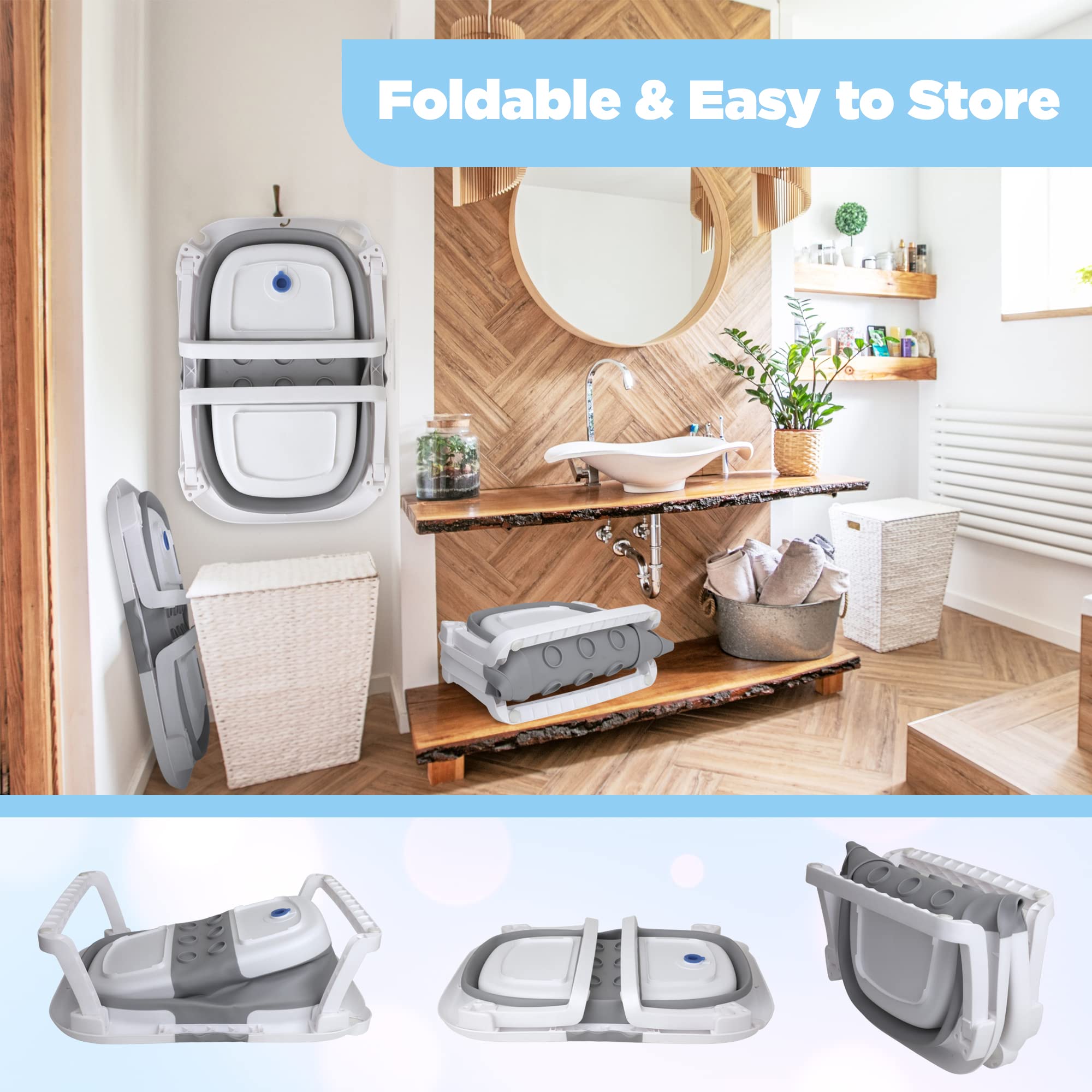 BEBELEH heat-sensitive drain plug signals safe water temperature for babies.