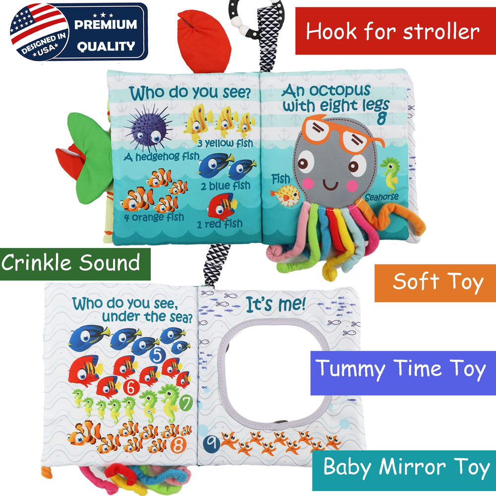 bebemondo 3d octopus toy adds playful visual interest for cause-and-effect learning.