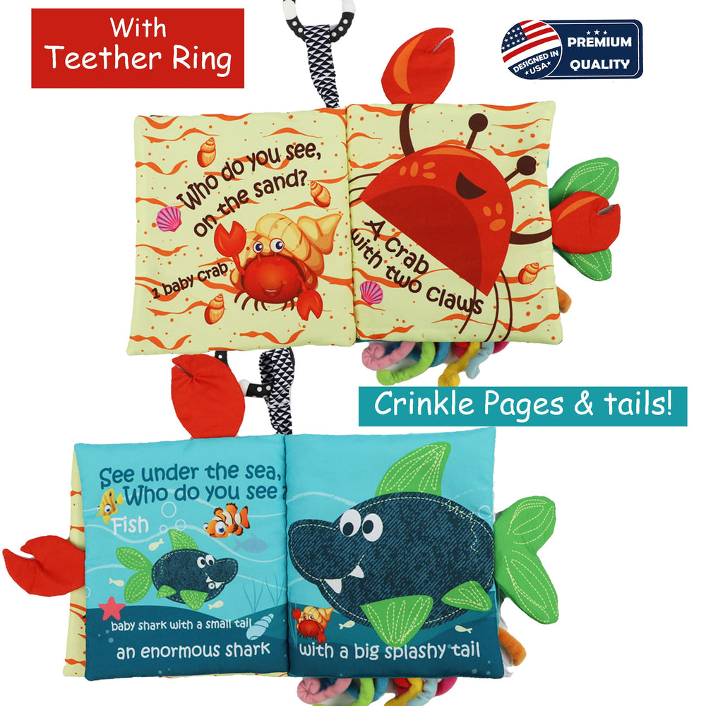 bebemondo touch and feel textures book aids sensory development during tummy time.
