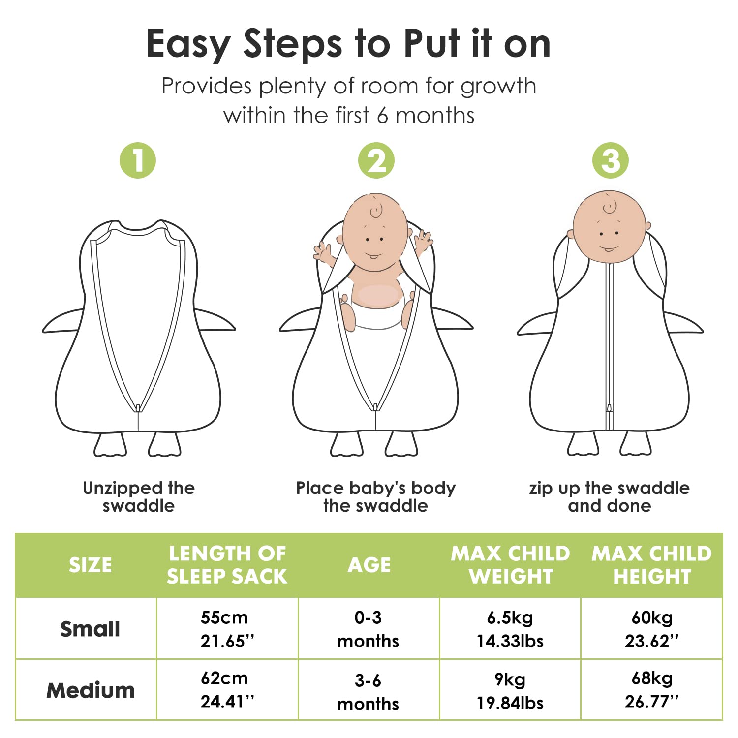 Beberoad Love swaddle 1 pack ready for use on the go