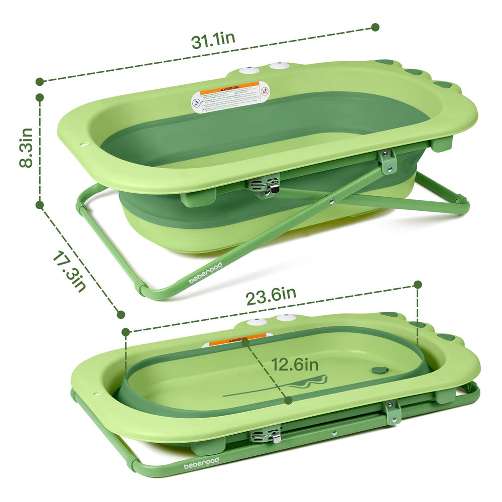 Beberoad Love portable baby bathtub green for travel and home use.