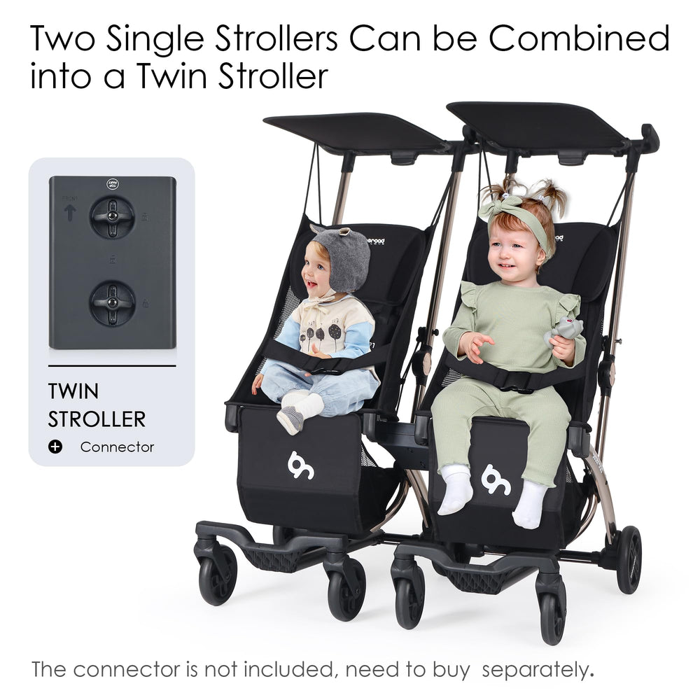 Beberoad Love R1 double stroller connector enables side-by-side travel for two kids