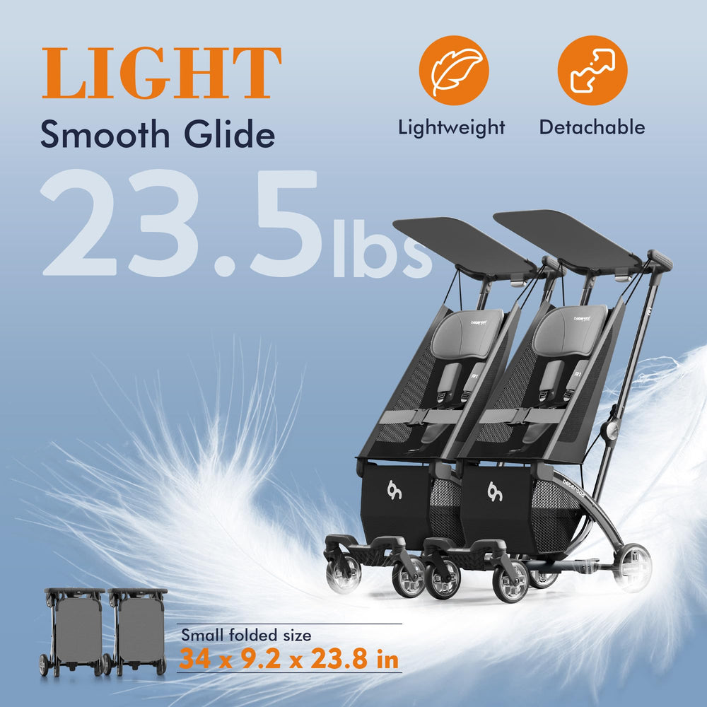 Beberoad Love R1 lightweight aluminum frame supports easy maneuvering.