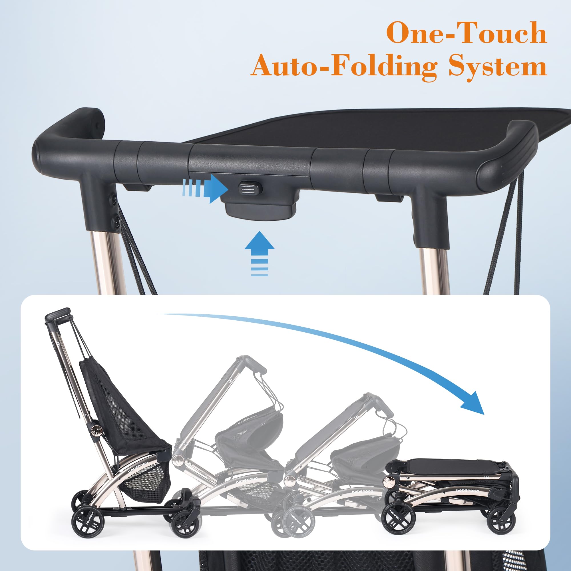 Beberoad Love R1 single-stroller mode weighs 11.5 pounds for easy transport