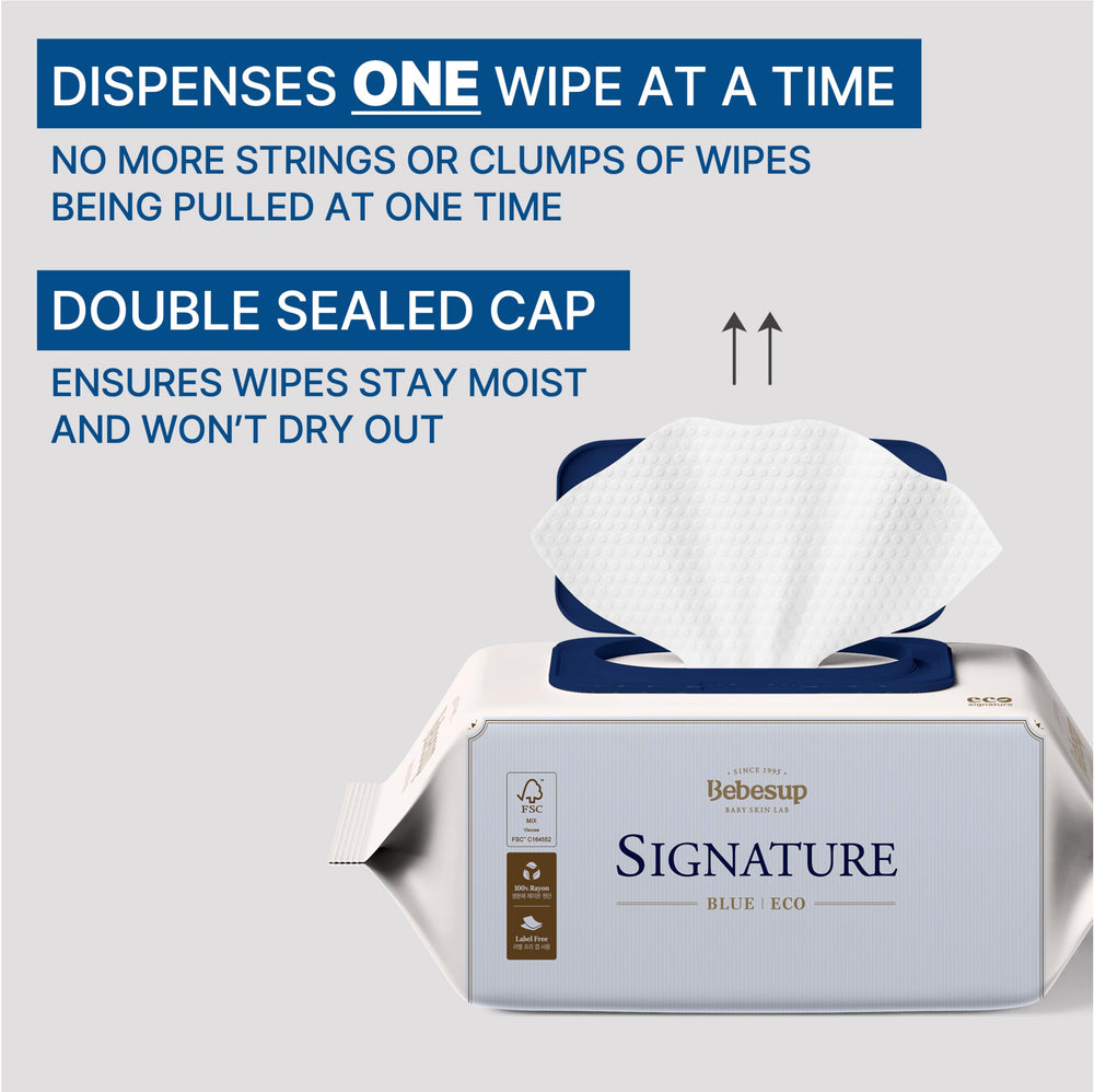 BEBESUP newborn-hypoallergenic-unscented wipes fit sensitive skin.