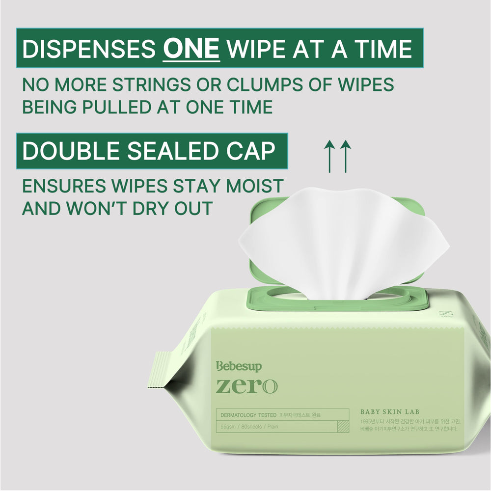 BEBESUP Zero wipes in diaper bag for on-the-go cleanups.