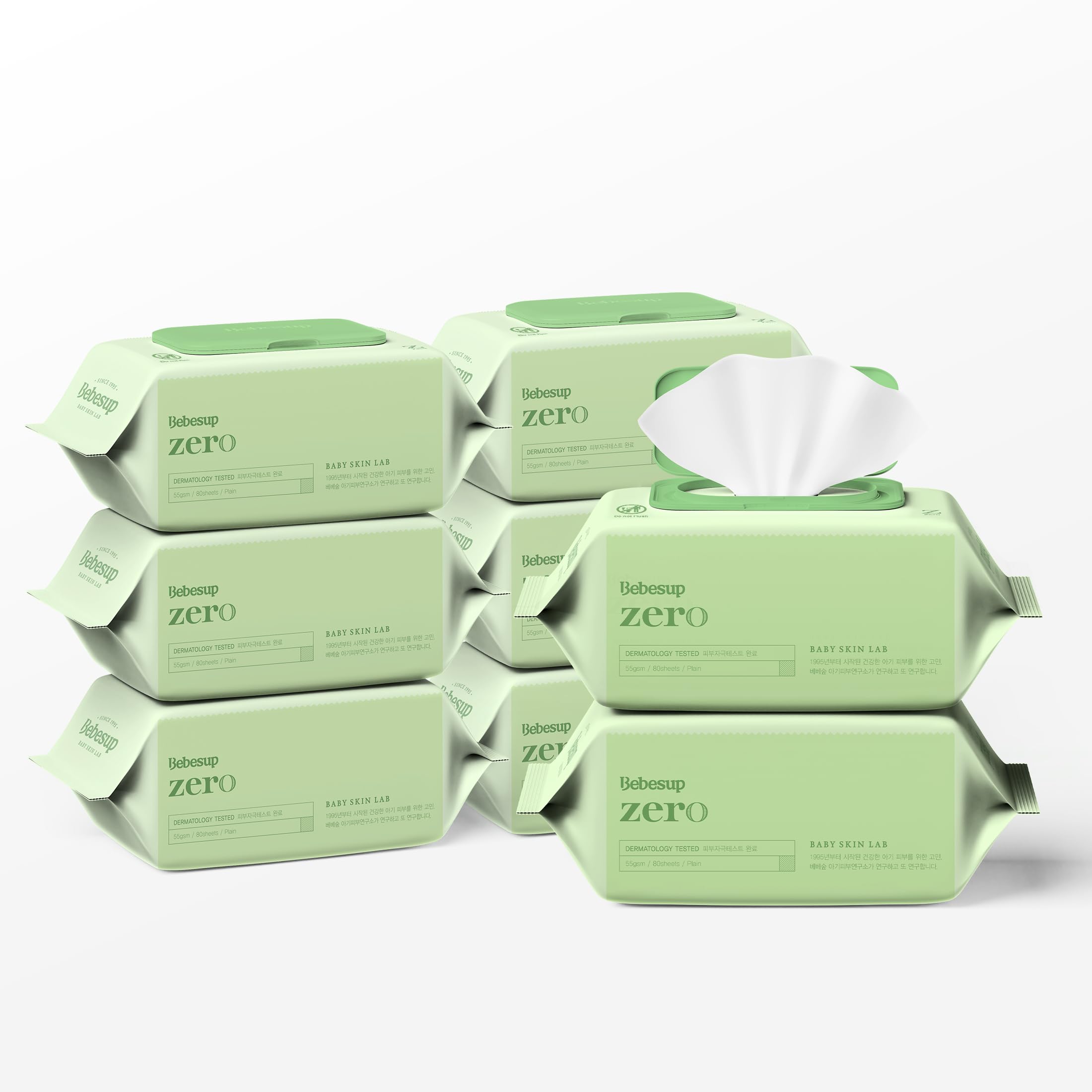 BEBESUP Zero baby wipes packaging shown for portability and convenience.