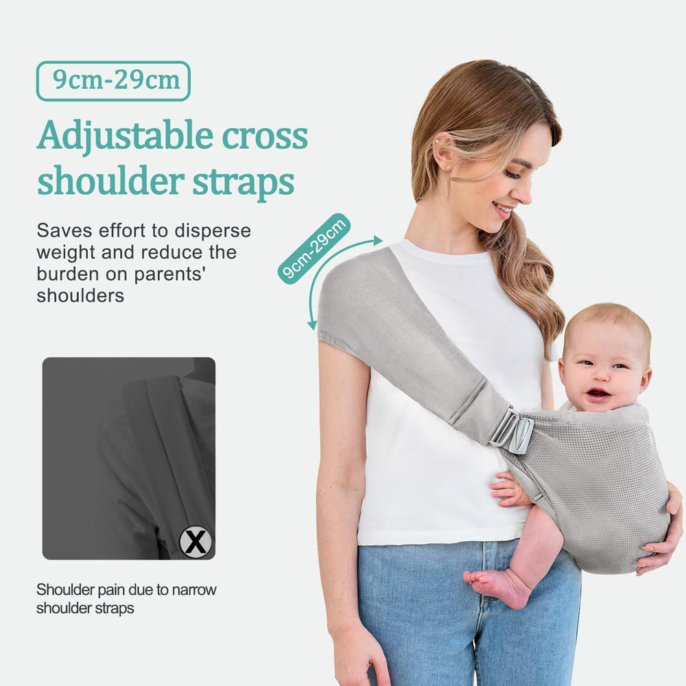 Bebless baby carrier with adjustable safety buckle for secure fit