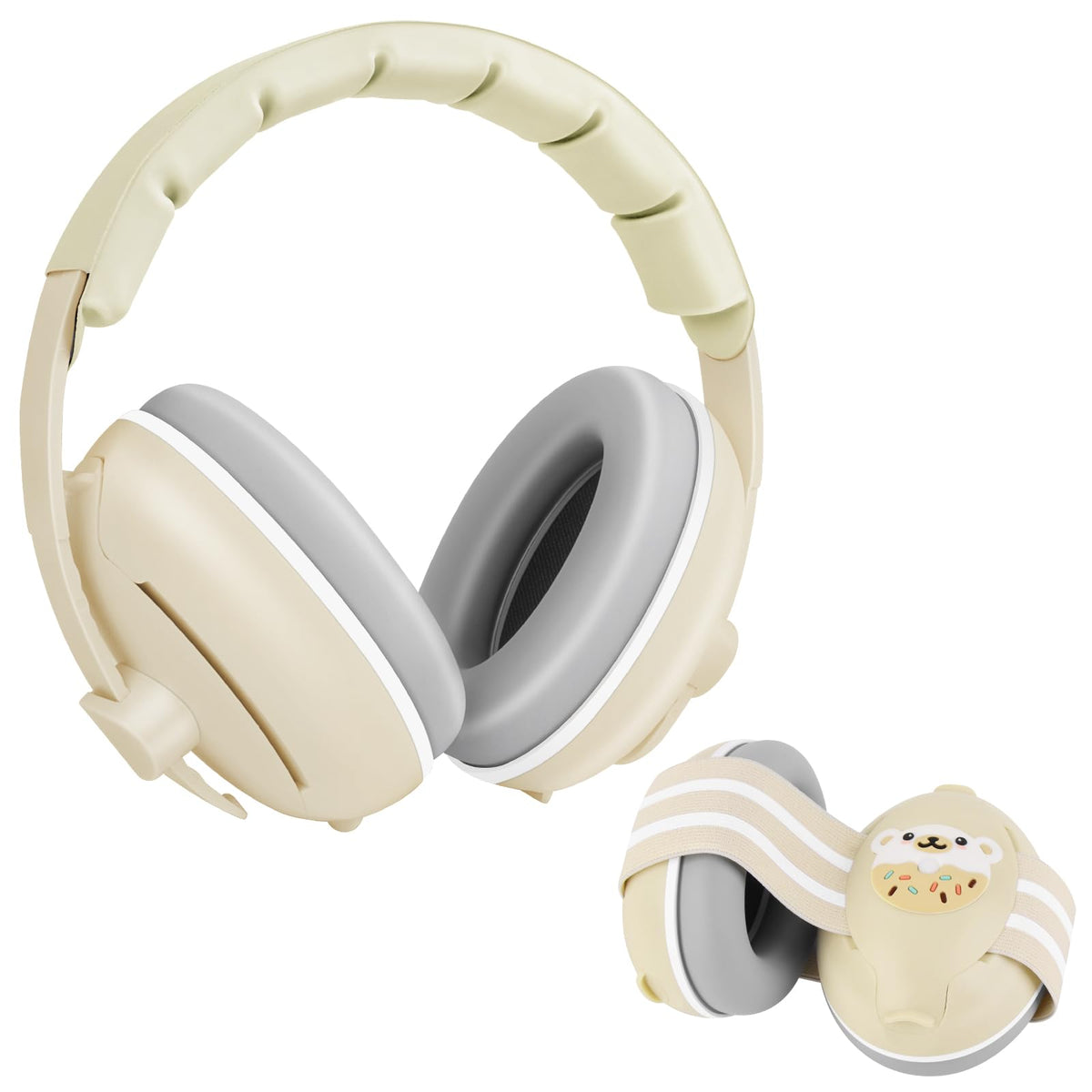 BEBOAN 2-in-1 baby ear muffs adjustable headband for comfortable fit