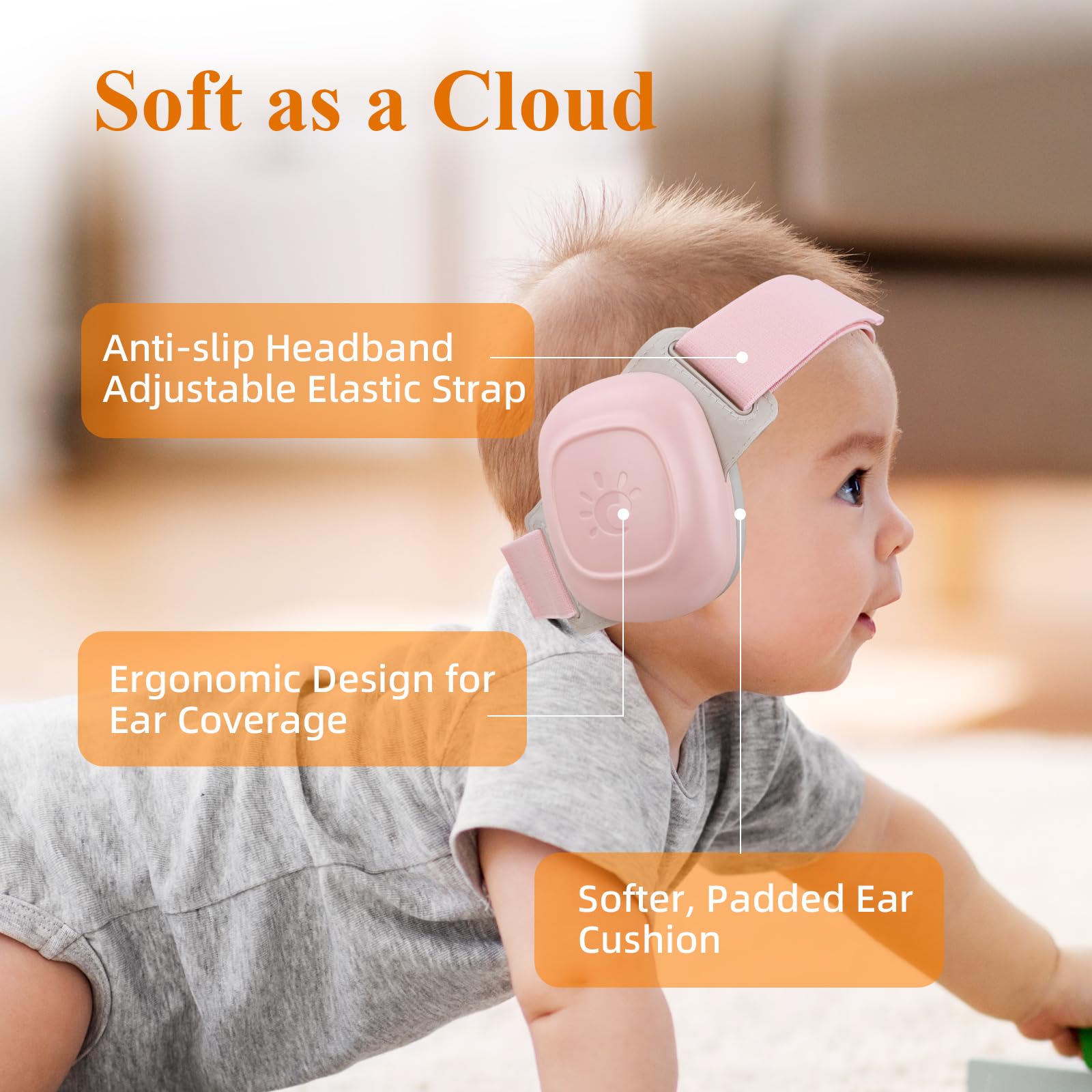 BEBOAN adjustable soft headband offers a secure fit without fontanel pressure