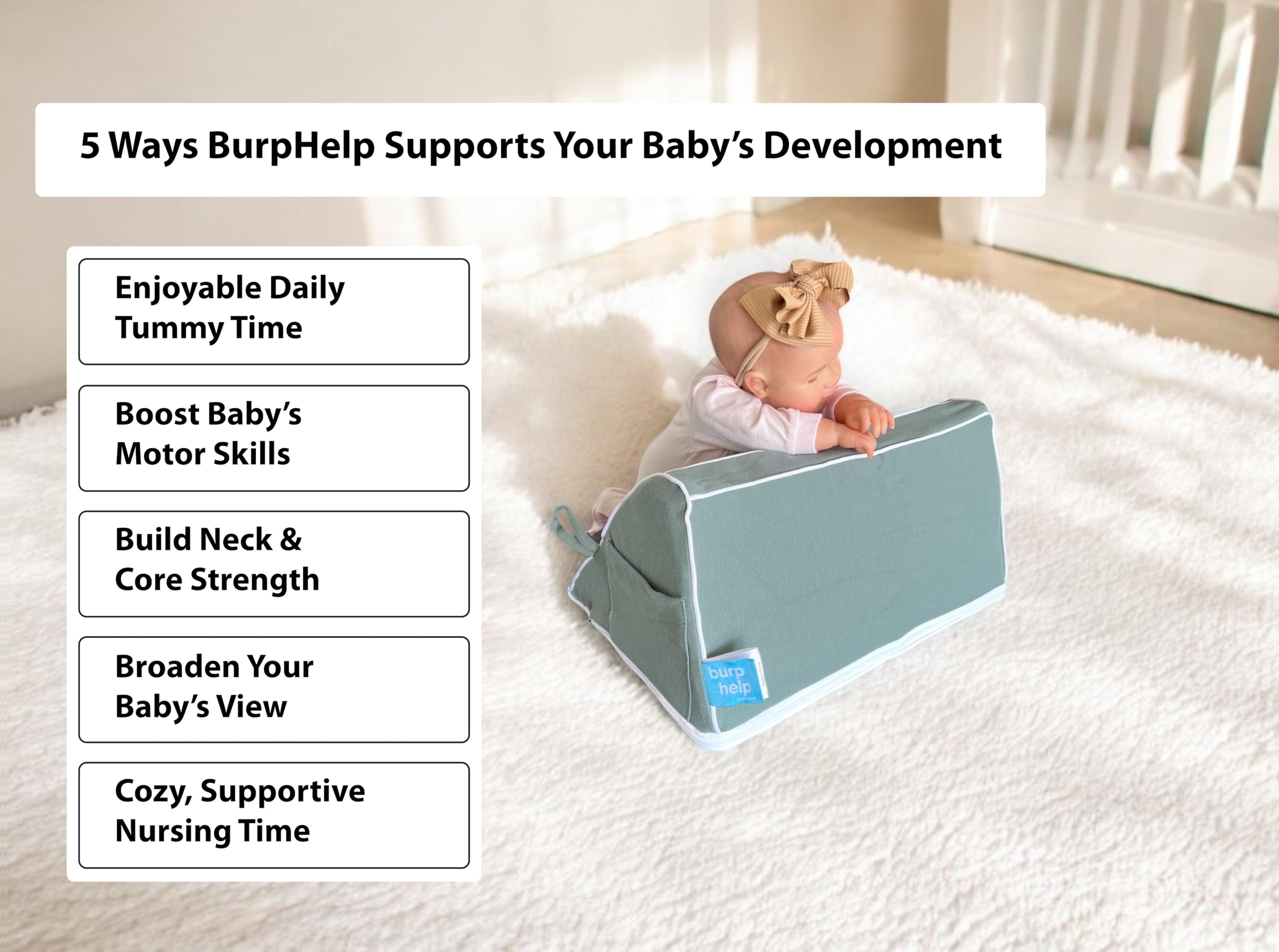 BeBon BurpHelp reflux-friendly positioning to ease post-feeding comfort