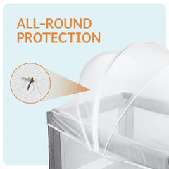 BEBONO elastic-edge fit secures the net around most playpens.