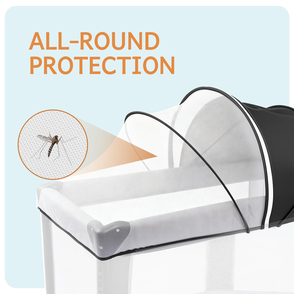 BEBONO foldable mosquito net includes storage bag for neat, portable use.