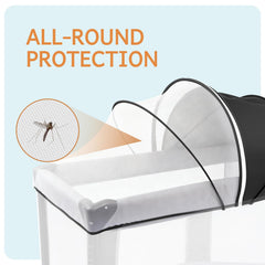 BEBONO foldable mosquito net includes storage bag for neat, portable use.