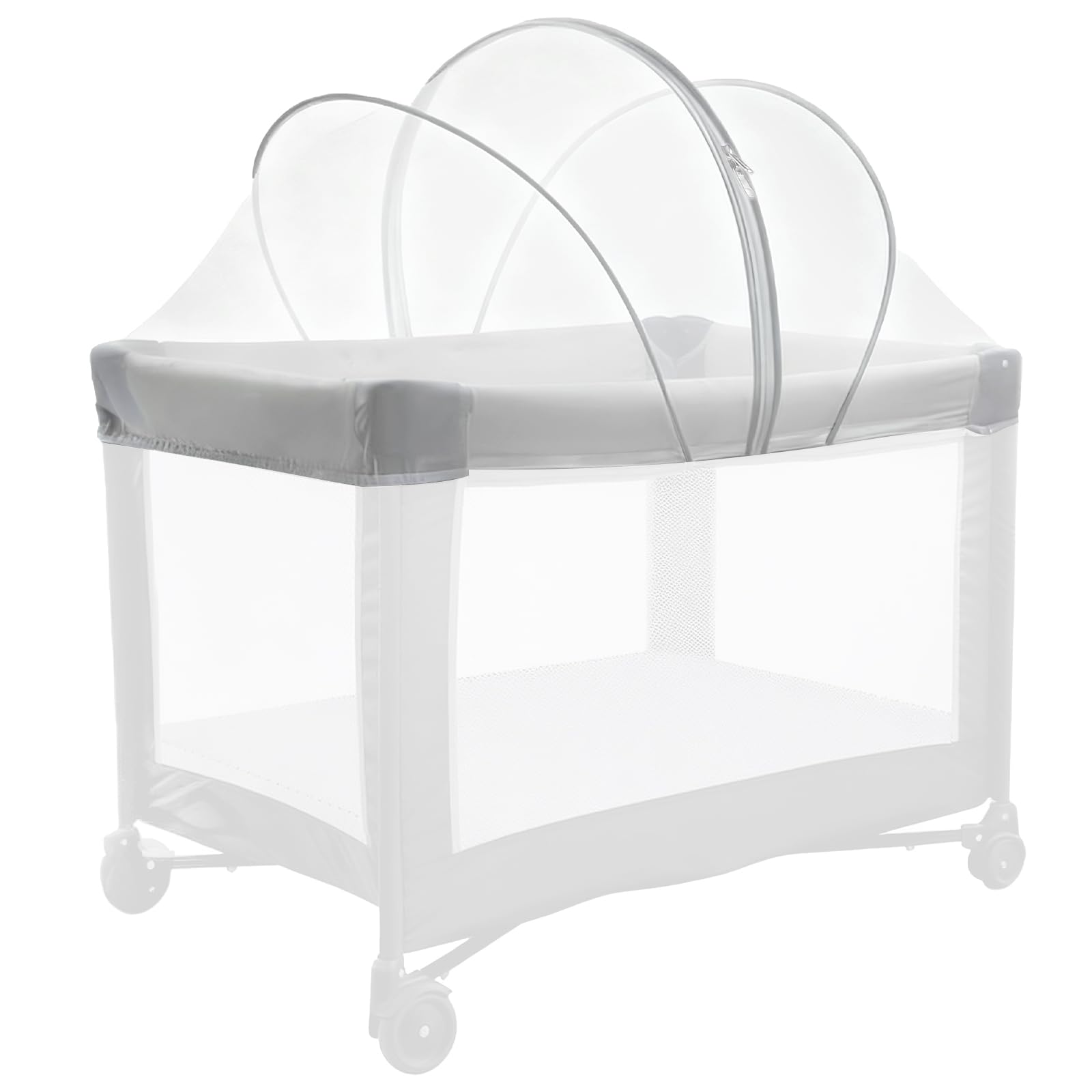 BEBONO mosquito net for Pack N Play covers the playpen and protects baby.