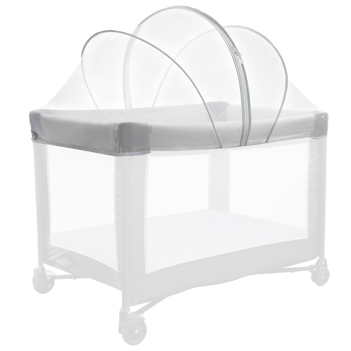 BEBONO mosquito net for Pack N Play covers the playpen and protects baby.