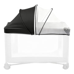BEBONO mosquito net for pack n play with half-blackout cover, soft light and airflow.