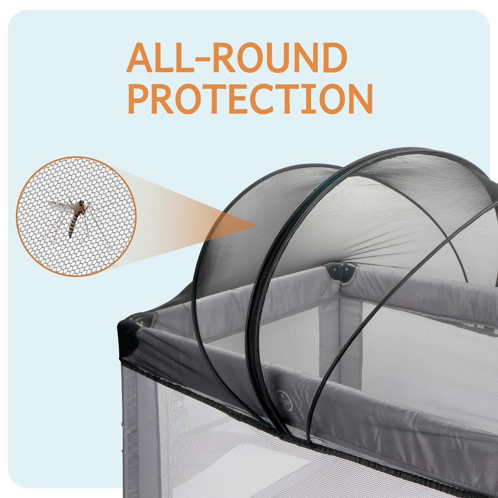 BEBONO universal elastic fit secures the net on most playpens.