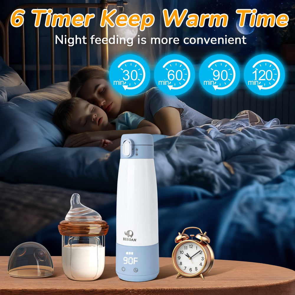 BEBOAN keeps milk warm for up to 12 hours during travel.