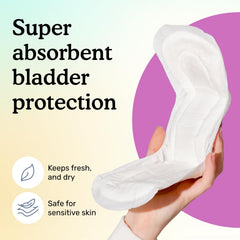 Soft top sheet on Because pads provides gentle touch and fast liquid draw