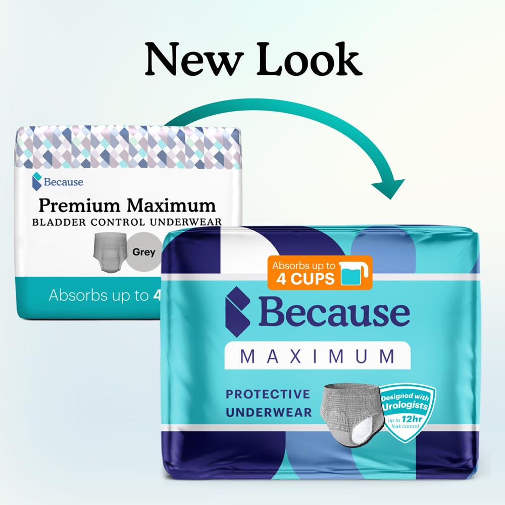 Because Maximum Incontinence Underwear for Men, dual-core absorbency visible, helps manage leaks.