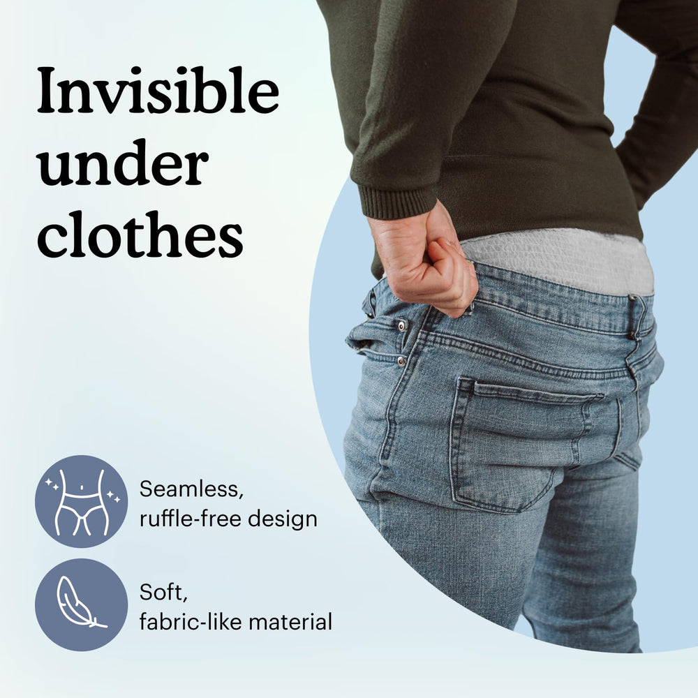 Odor-control technology visual cue on Because underwear to neutralize smells.