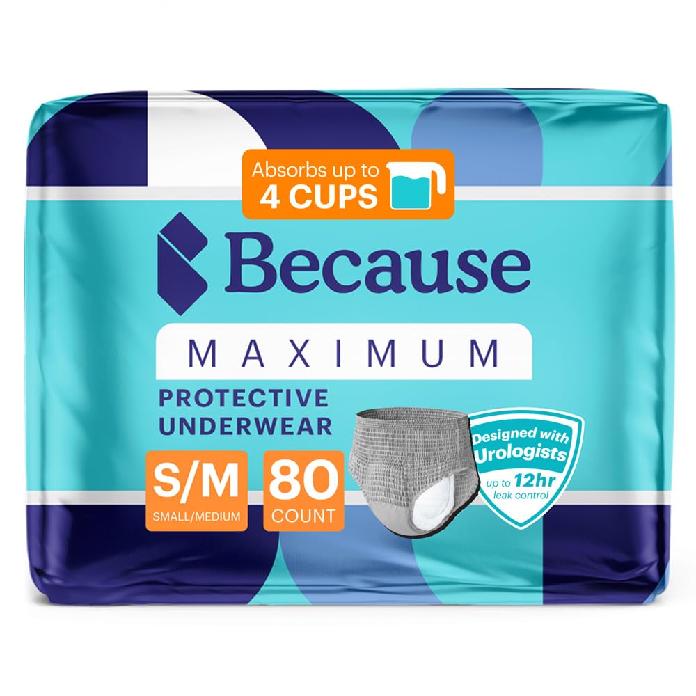 Because Maximum Incontinence Underwear for Men pack front, discreet overnight protection.