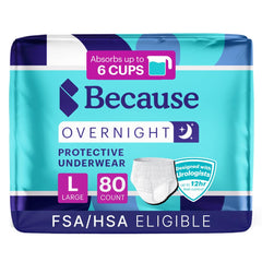Because Overnight Absorbency Pull Ups bottle front shows soft cloth-like interior for overnight comfort
