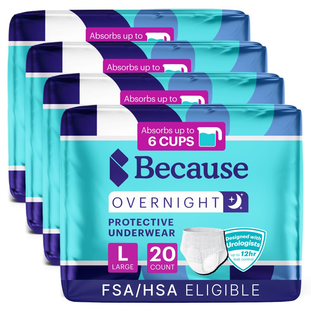 Because Overnight Absorbency Pull Ups side view with reinforced leak guards for secure protection